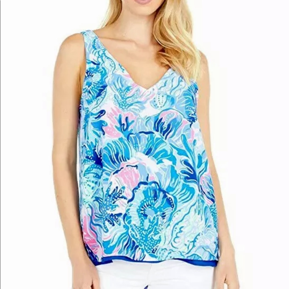 Lilly Pulitzer Saltwater Blue Shade Seekers Top